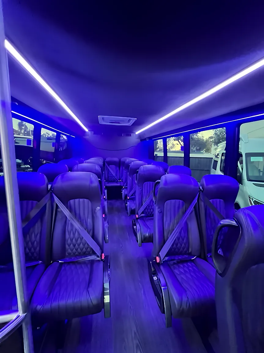 Interior of 25 passenger executive minibus — third angle